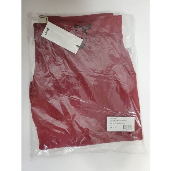 Swet Tailor The Everyday Men's Chino Short in Red Wine Sz 33 Stretch Casual - Picture 5 of 5